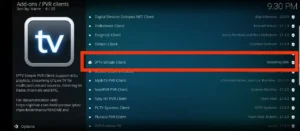 Install PVR IPTV Simple Client8